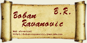 Boban Ravanović vizit kartica